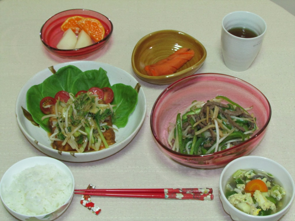 今夜は中華 細切り細切り…