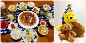 夕飯・ぬいぐるみタワー