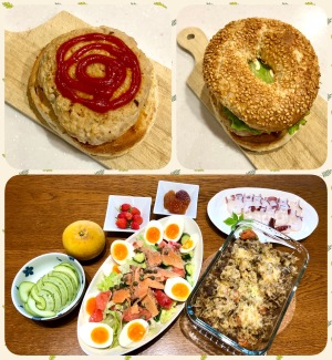 ピーマンの肉詰めの残りで